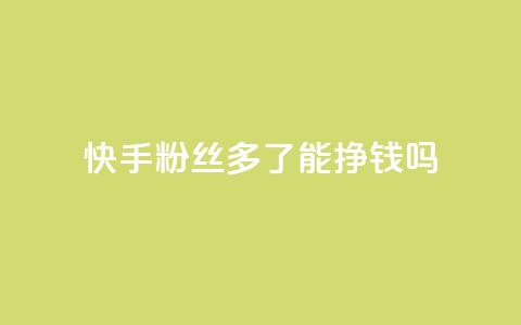 快手粉丝多了能挣钱吗 - 快手粉丝增加能带来收入吗?~ 第1张 快手粉丝多了能挣钱吗 - 快手粉丝增加能带来收入吗?~ 第1张